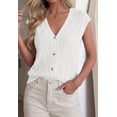 thumbnail image 6 of BTFBM Sweater Vest Women V Neck Cap Sleeve Button Down Knit Tops Spring Summer Loose Lightweight Cardigan Vests, 6 of 7