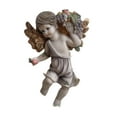 thumbnail image 3 of CoudarTitie Angel Cherub Wall Sculpture Angel Statue Lovely Ornament Figurine Wall Adornment Style A, 3 of 9