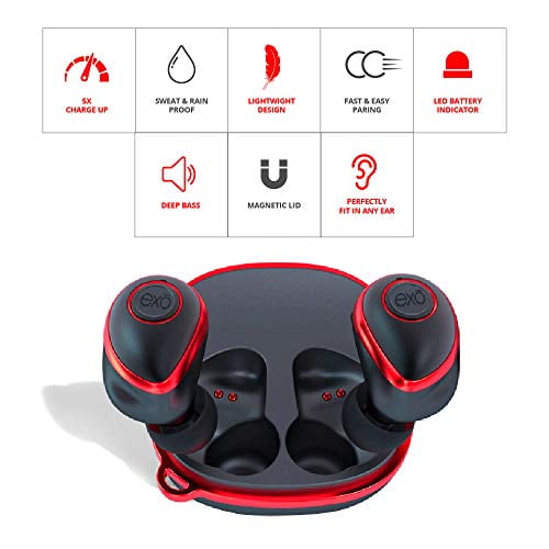Exo Audio Wireless Earbud Headphones Soundbuds V3 Red Walmart Canada