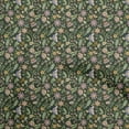 thumbnail image 1 of Tissu de tissu Imprimé de Tissu de Coton Popeline Vert Foncé Jacobée Robe Florale par la Cour 56 Pouces de Large, 1 of 5