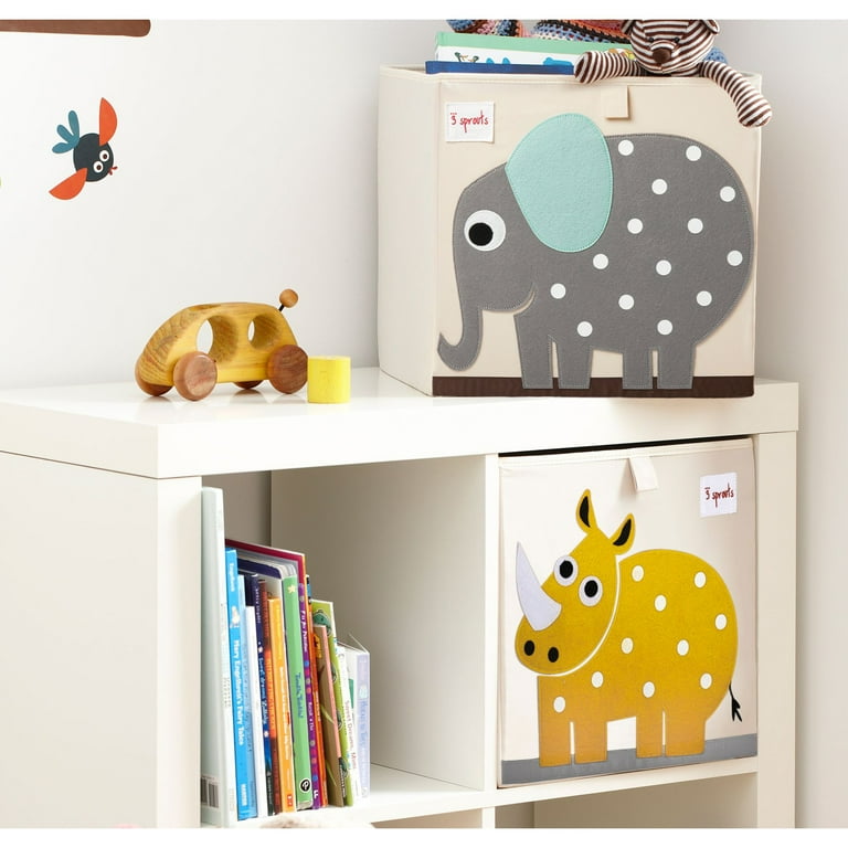 Sprouts Kids Baby Elephant Fabric Storage Cube, Animal Organizer
