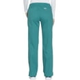 thumbnail image 2 of Cherokee Workwear Stretch Women Scrubs Pant Mid Rise Straight Leg Drawstring, WW130T, L Tall, Teal Blue, 2 of 7