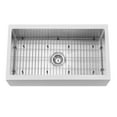 thumbnail image 2 of Westbrass BSS133W 33" Single Bowl 14 Ga. Stainless Steel Kitchen Sink with White Solid Surface Farmhouse Apron Front and Rim Top, 2 of 11