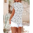 thumbnail image 2 of Blusa de gasa para mujer, cuello en V, manga corta, ajuste holgado, cómoda camisa informal para uso diario, color blanco 2XL, 2 of 4