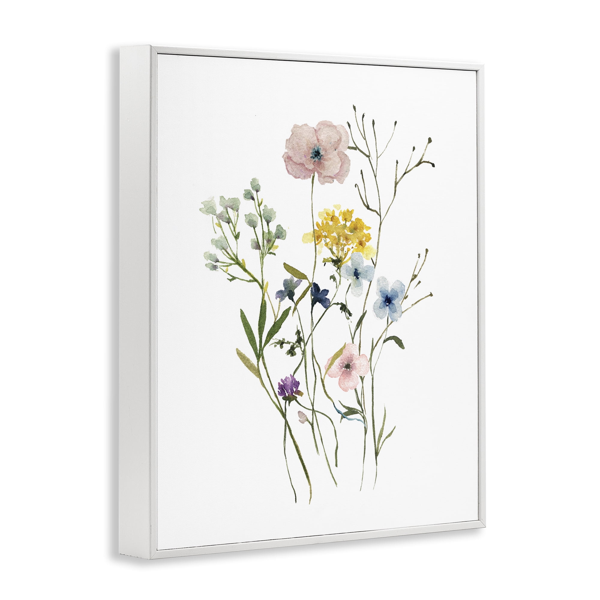 Stupell Industries Wild Country Blooms Botanical & Floral Painting White Framed Art Print Wall Art, 16 x 20