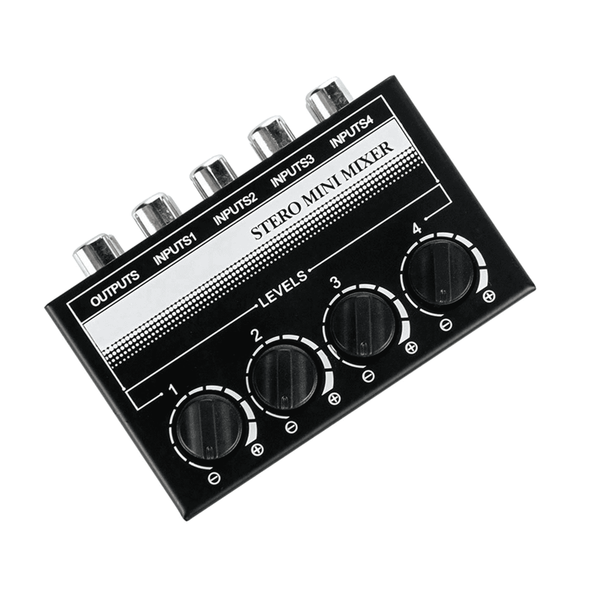 2X 4 Channel Stereo Audio Mixer Support Input and Output Mini Passive Stereo Mixer with Separate Volume Controls,2 x Stereo Audio Mixer,black
