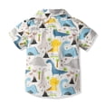 thumbnail image 2 of LittleSpring Little Boys Button Down Shirt Short Sleeve Beach Shirt Casual Summer Hawaiian Cute Cartoon Graffiti Size 6, 2 of 6