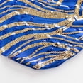 thumbnail image 6 of BalsaCircle Spandex Royal Blue Gold Stretchable Banquet Chair Cover with Wavy Embroidered Sequin Party Events Decorations, 6 of 7