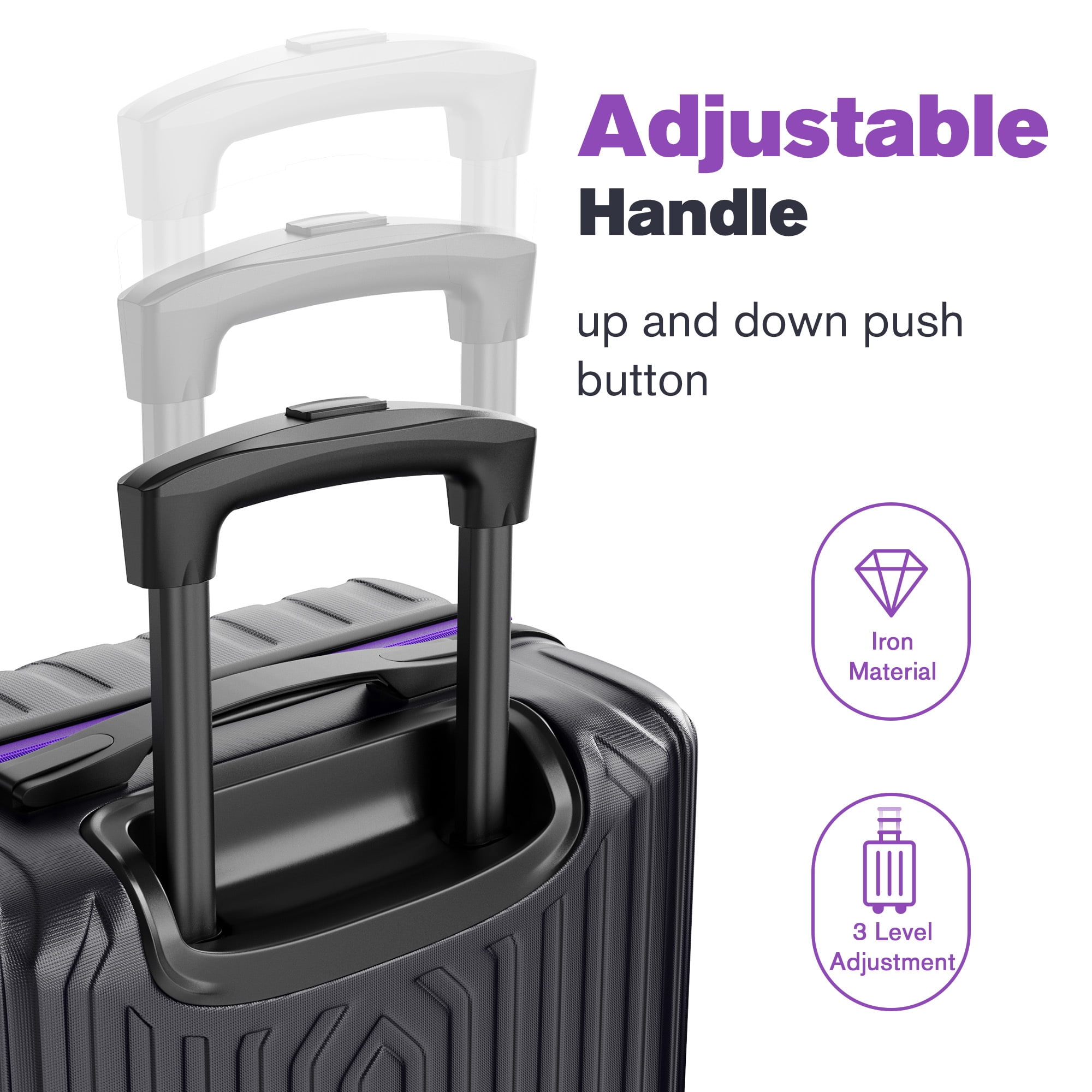 20" Carry on Luggage ABS Hardshell Suitcase with TSA Lock Durable Spinner Wheels Suitcase