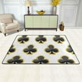 thumbnail image 2 of SKYSONIC 36x24in Playing Card Suits Area Rug, Black Clubs Seamless Pattern Non-Slip Floor Carpet for Indoor Living Dining Room Bedroom, 2 of 7