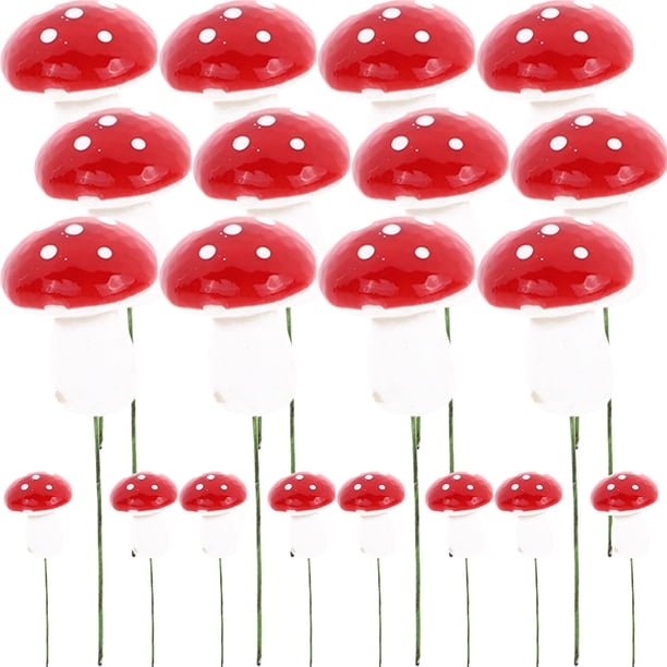 20 piezas de palillos para pastel con forma de hongo, adornos para cupcakes, decoración para tartas para fiestas temáticas de la jungla