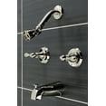 thumbnail image 2 of Kingston Brass KB246ACL American Classic Two-Handle Tub and Shower Faucet, Polished Nickel, 2 of 3