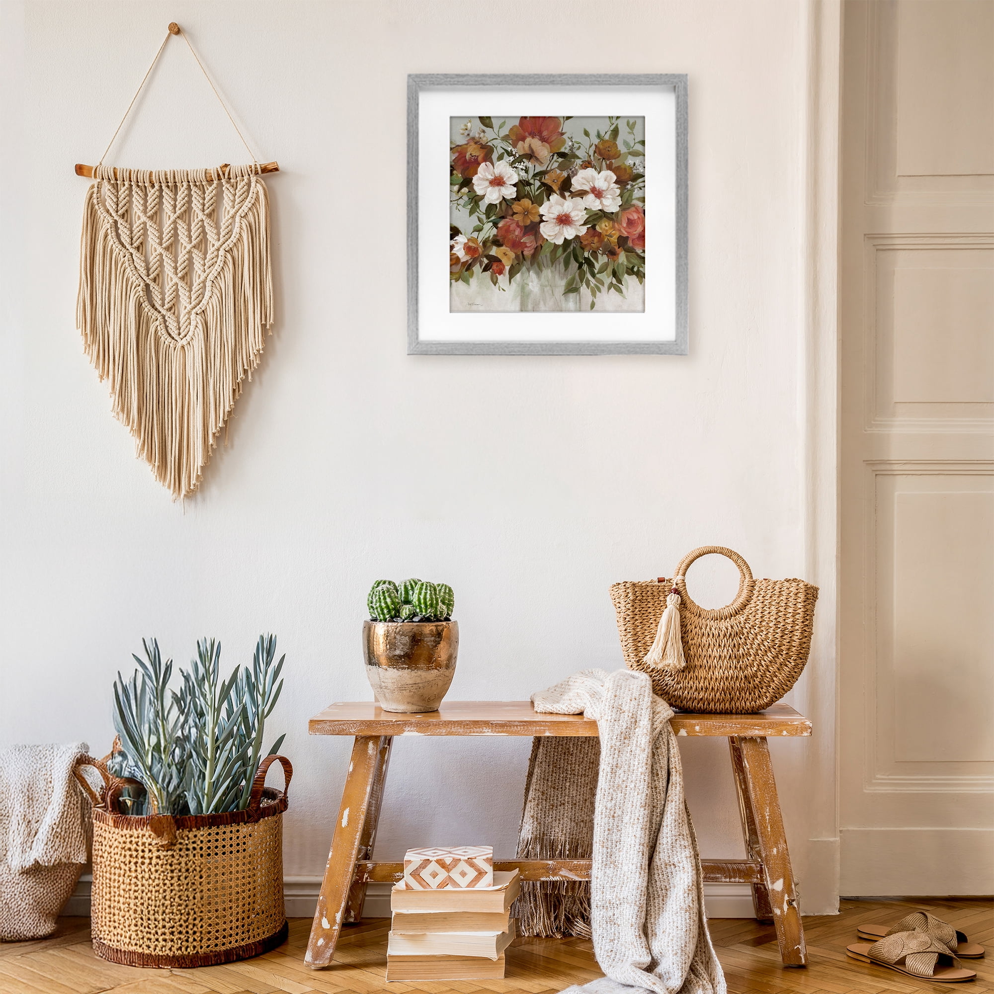 Stupell Industries Muted Vibe Bouquet Gray Framed Print Under Glass, design by Carol Robinson