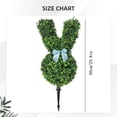 thumbnail image 5 of 23.6 Inch Artificial Bunny-Shaped Topiary Tree with Ground Spike, UV-Resistant Bowknot Faux Boxwood Topiaries Plant for Porch Decor Outdoor/Indoor Easter Decorations White, 5 of 9