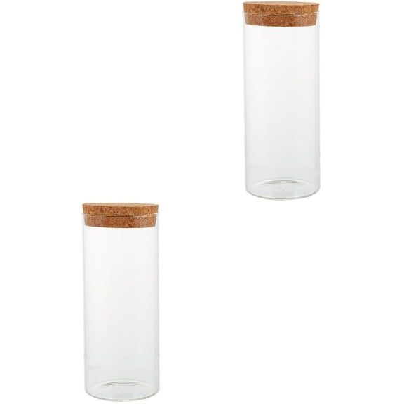 MLINS 2pcs Handmade Preserved Flowers Dry Flowers Glass Bottle Wish Bottle with Cork Stopper