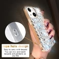 thumbnail image 6 of for iPhone 14 Case for Women，Shiny Luxury Bling Phone Case with 3D Glitter Sparkle Crystal Rhinestone Diamond Gems on Hard Reflective PC Back，Soft TPU Bumper Cover for Girly Girl（Silver）, 6 of 7