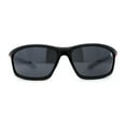 thumbnail image 2 of Mens Lion Shield Emblem 90s Racer Rectangle Wrap Sunglasses Shiny Black, 2 of 4