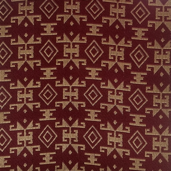 Decora Furnishings Antique Macedonian Design Jacquard Material Polyester-Cotton Fabric Blend for Upholstery, Window Treatments, Craft - Width 54 inches - Fabric by The Yard - Garnet