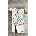 thumbnail image 3 of Ambesonne Music Quilted Bedspread Set 2 Pcs, Tree with Notes Happiness, Twin Size, Multicolor, 3 of 3