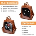 thumbnail image 3 of Mochila de Mujer Bebeay Bolso Hombro Antirrobo Impermeable Cuero de PU Gran Capacidad, 3 of 3