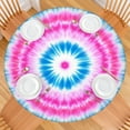 thumbnail image 2 of Colorful Mandala Tie Dye Pattern Round Fitted Tablecloth with Elastic Edge,Dining Table Cover Waterproof,Outdoor Round Tablecloth for Camping,Dining,Indoor and Outdoor, 2 of 7