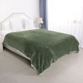 thumbnail image 4 of REGALWOVEN Flannel Fleece Throw Blanket Waffle Microfiber Fuzzy Blanket Bed, Army Green 70"x78", 4 of 6