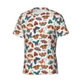 thumbnail image 5 of Vsdgher Colorful Butterfly Print Men's Dry Fit Mesh Athletic Shirts Moisture Wicking Tennis T-Shirt Tops, 5 of 9