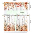 thumbnail image 2 of dinii Fall Kitchen Curtains and Valance Set of 3, Autumn Eucalyptus Leaves Kitchen Window Tier Curtains Floral Bird Farmhouse Window Valances Rod Pocket Panels for Fall Home Decor, 2 of 6