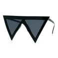 thumbnail image 4 of Womens Flat Top Perfect Triangle Bold Oversized Cat Eye Plastic Sunglasses All Black, 4 of 8