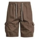 thumbnail image 2 of pstuiky Pantalones cortos de gimnasio para hombre, Pantalones cortos de cintura elástica con cordón y múltiples bolsillos a la moda para hombre Pantalones cortos de entrenamiento, 2 of 5
