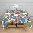 thumbnail image 3 of Pioneer Flower Floral Print Pattern Square Tablecloth, Waterproof Wipeable Spillproof Washable Table Cover for Home Kitchen Party and Daily Decor 60"x60", 3 of 6