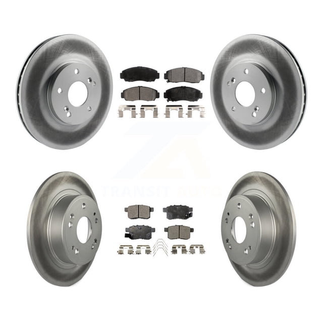 Transit Auto Front Rear Coated Disc Brake Rotors and Ceramic Pads Kit for Car Honda Accord Acura TSX KGT-100857