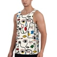 thumbnail image 2 of Easygdp Aabstract Eyes Men's Tank Top, Sleeveless Muscle T Shirts, Breathable, Quick-Dry, Loose for Gym, Running, Fitness - X-Large, 2 of 9