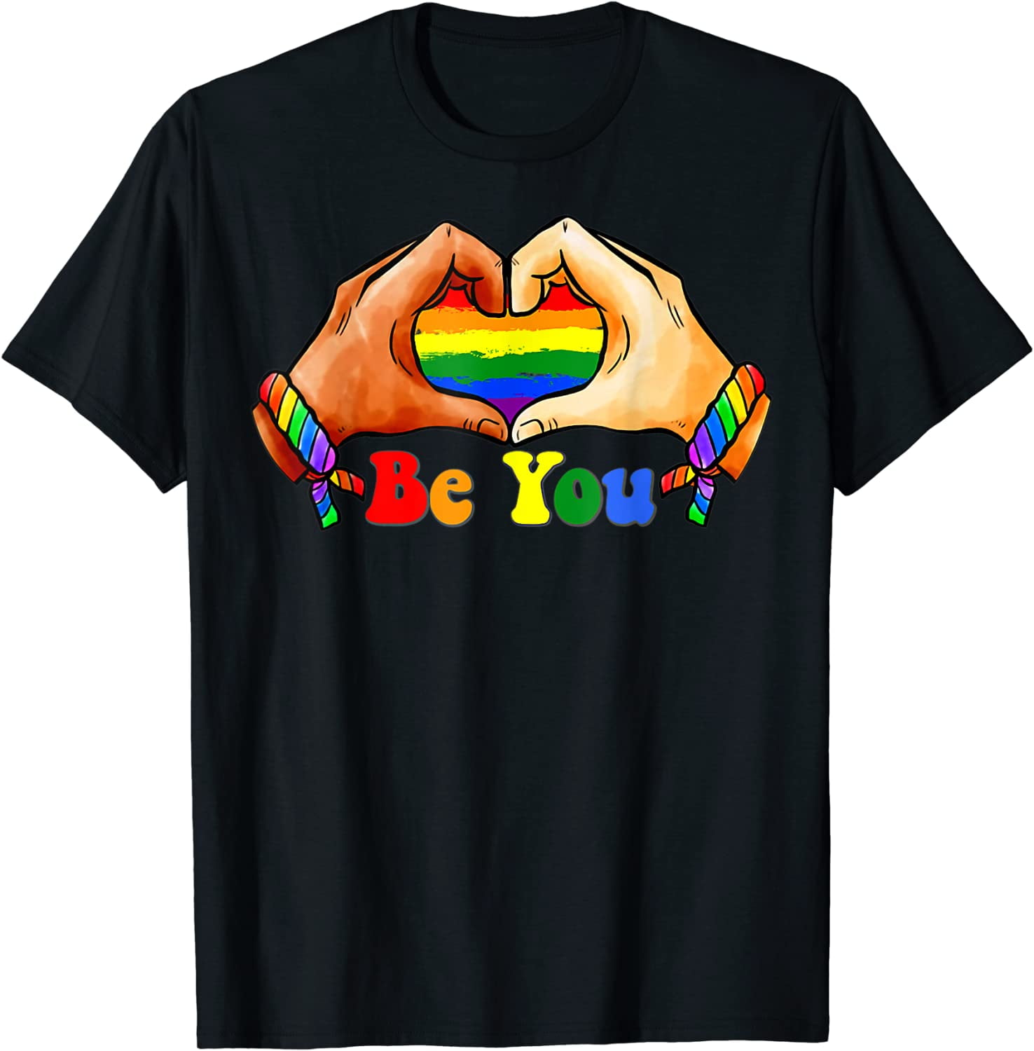 Gay Pride Clothing LGBT Rainbow Flag Heart Unity TShirt