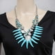 thumbnail image 1 of Gargantilla Collar Colgante de Cadena Monedas Estados Babero Color Turquesa Grueso, 1 of 8