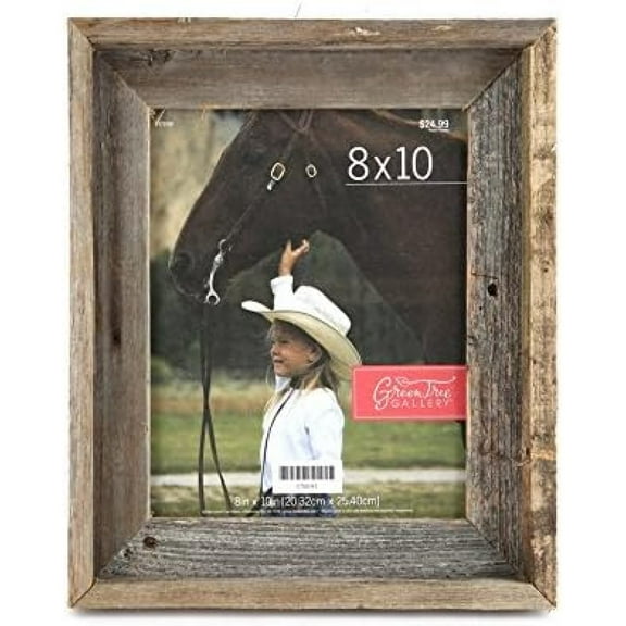HetayC Reclaimed Natural Barn Wood Picture Frame, for an 8 x 10 inch Photo