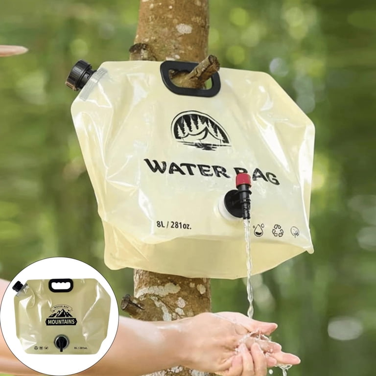 2 Pack 8L Portable Water Storage Bags With Faucet - Foldable Jug For Camping & Emergency