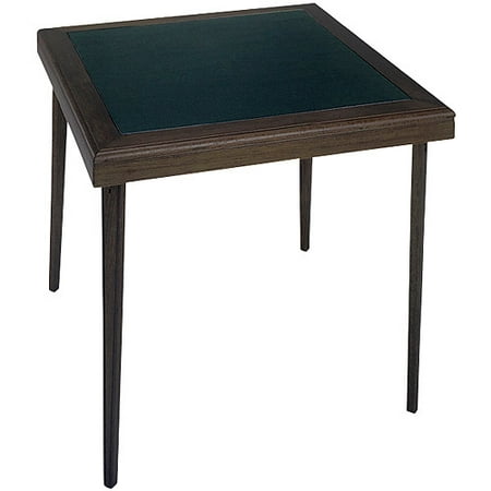 COSCO 32” Square Folding Wood Table with Vinyl Inset, Espresso
