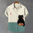 thumbnail image 3 of Camisa de verano para hombre, con estampado gráfico de animales, camisetas de gato, ropa informal de manga corta, ropa de calle de moda para hombre, blusa divertida de gran tamaño, 3 of 5