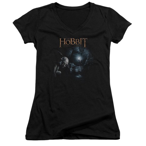 The Hobbit Light Junior Women's V-Neck T-Shirt Black