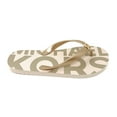 thumbnail image 4 of Michael Kors MK Logo Branded PVC Jet Set Women's Flip Flops, Cream Pale Gold, 10M, 4 of 7