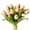 Pink, variant on Tulips Artificial Flowers Bulk Faux Bouquets 12” Stems Fake Flowers, 14 pcs (Orange)