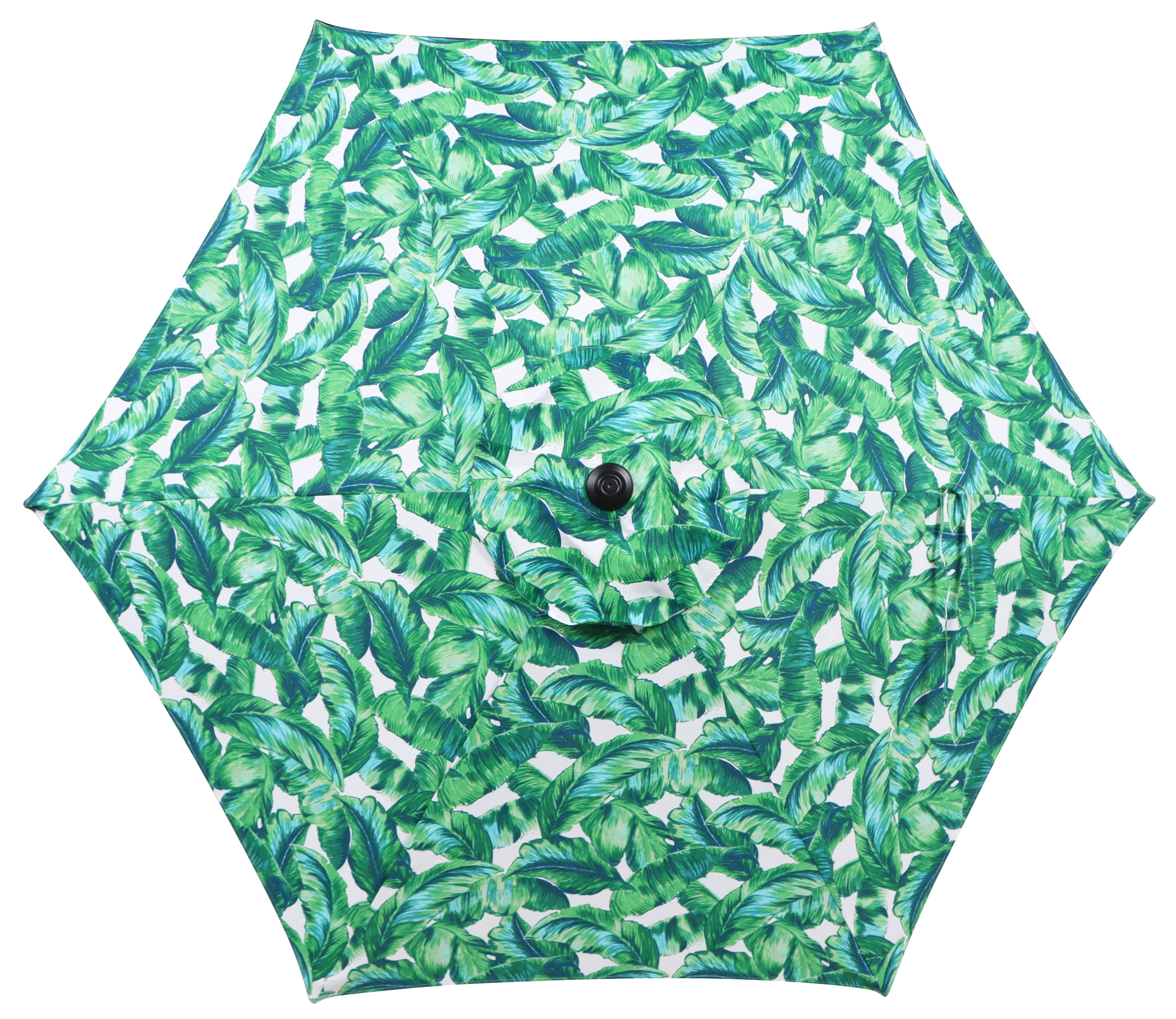 Mainstays Outdoor 7.5 Foot Palm Print Round Push-up and Tilt Market Patio Umbrella