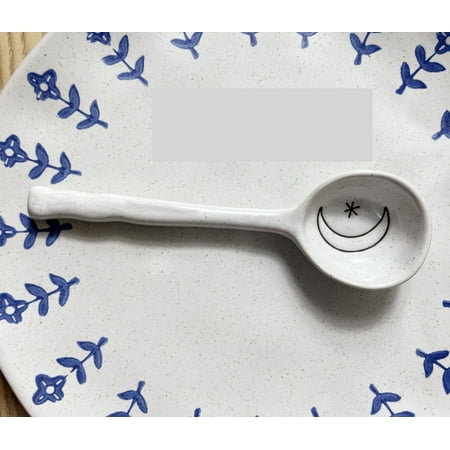 

Homeex Japanese Coarse Pottery Soup Spoon Long Handle H