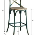 thumbnail image 5 of JERFIT Vintage Cross Back Bar Stool, Turquoise Wood Metal Kitchen Counter Chair with Footrest, 5 of 5