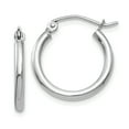 thumbnail image 1 of 14k White Gold 2x17.5mm Tube Hoop Earrings Round Classic, 1 of 7