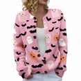 thumbnail image 2 of Pyhlmscde Women's Halloween Printed Sweater Casual Knit Cardigan, Womens Tops, Halloween Sweaters for Women, Cardigan Sweaters for Women, 2 of 6
