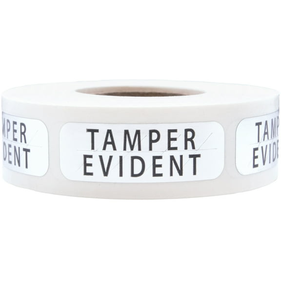 Silver Tamper Evident Resistant Labels | 0.5"x 1.5" Inch Rectangle | 500 Pack