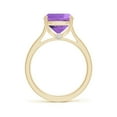 thumbnail image 2 of ANGARA Natural Cushion 3.5 ct Amethyst Solitaire Ring with Hidden Accents in 14K Yellow Gold for Women (Size-11x9mm) | February Birthstone, Anniversary, Jewelry Gift for Women | Natural Amethyst Ring, 2 of 11