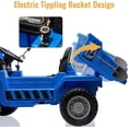 thumbnail image 2 of TROPOW Kids Cars Electric Ride On,Ride on Dump Truck, 12V Kids Power 4Wheels Ride On Car with Remote Control, Ride on Car with Dump Bed, A Shovel, LED Light, 3 Speeds, Music, 2 of 7